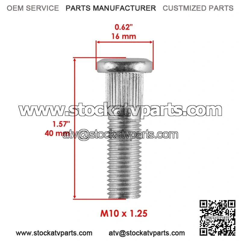 Kawasaki Brute Force 750 KVF750 4x4I 2012-2021 8 Front or Rear Hub Stud Bolt - Image 2