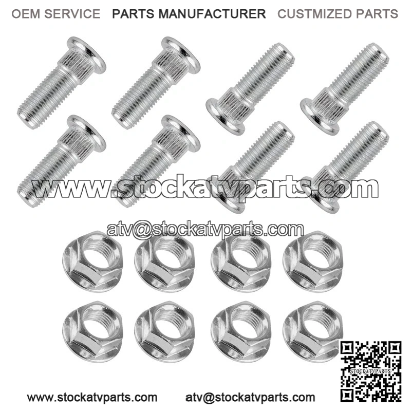 Polaris Magnum 325 2x4 4x4 2000-2001 3/8" 8x Front Rear Studs & Flange Nuts