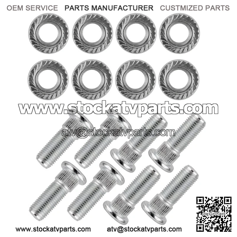 Polaris Magnum 325 2x4 4x4 2000-2001 3/8" 8x Front Rear Studs & Flange Nuts - Image 4