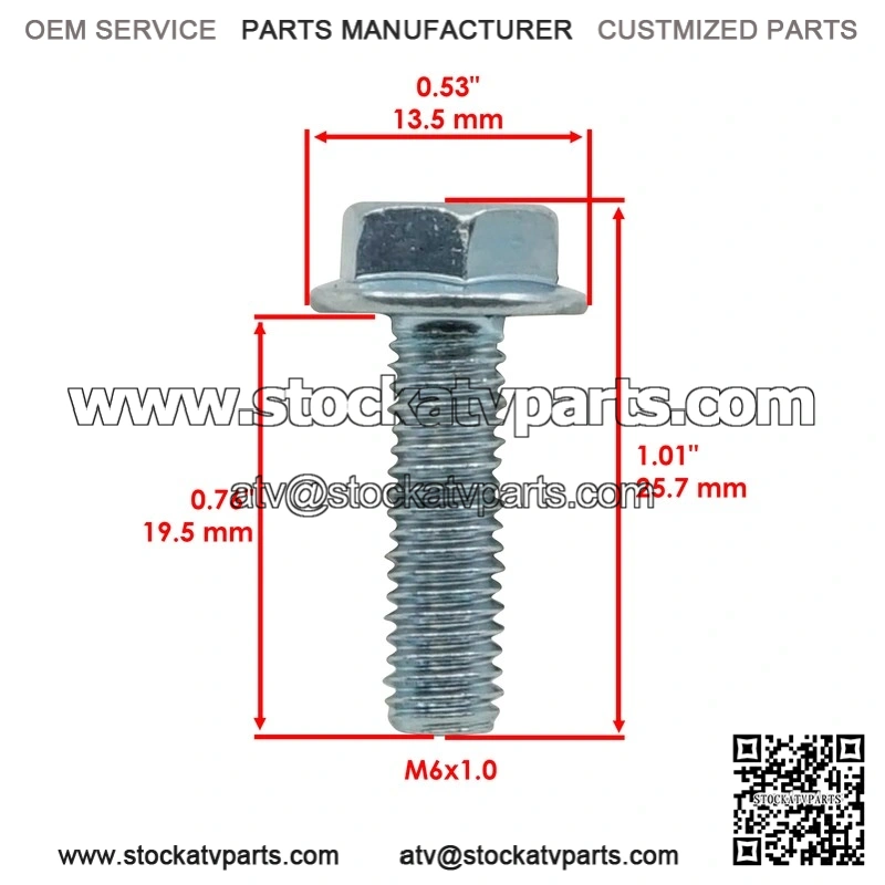 Polaris RZR Ranger Sportsman Hawkeye M6 X 1.0 / Qty 12 7518529 Bolt Screw - Image 2