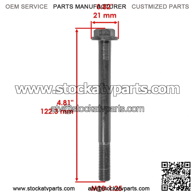 Polaris 7518566 7519365 M10-1.25 x 122 mm Hex Flange Bolts Screw - Image 2