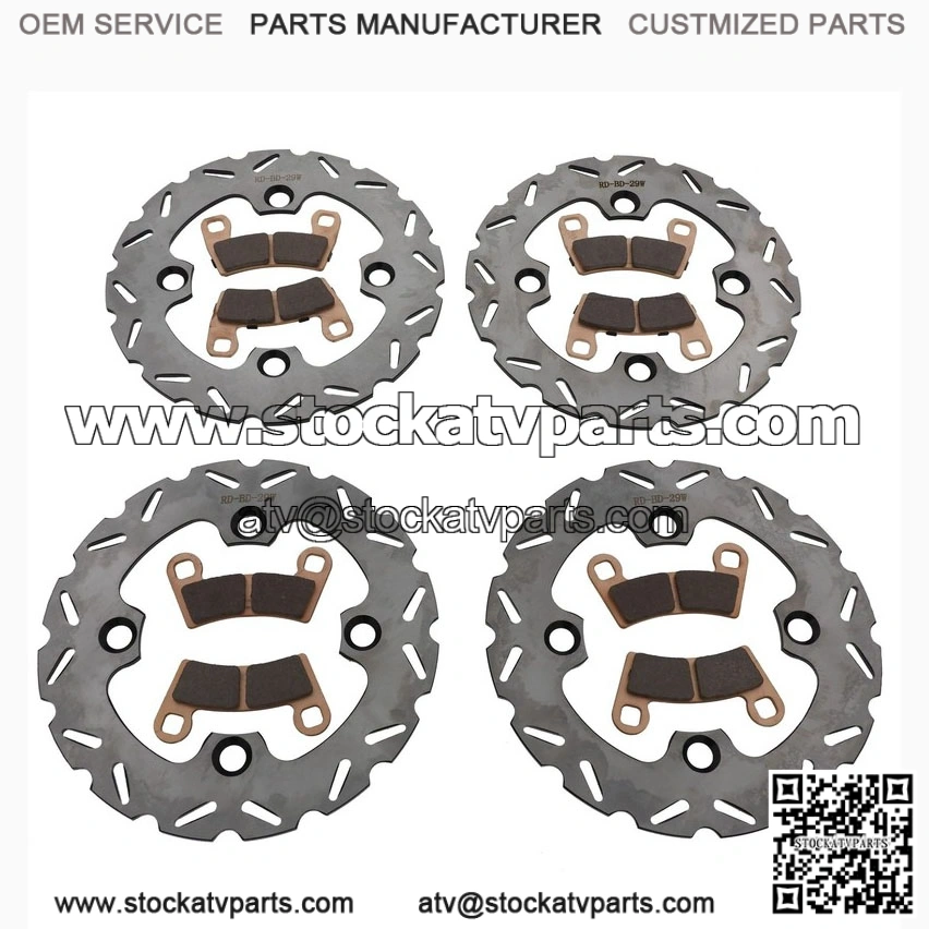 Riptide Front & Rear Brake Rotors and Pads Kit for 2015-2017 Polaris RZR 900 Razor