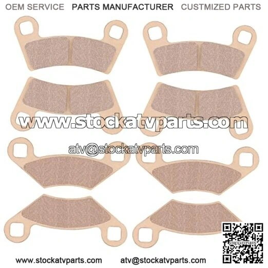 Front & Rear Brake Pads Sintered for Polaris RZR 570 2012-2019, Sintered-golden