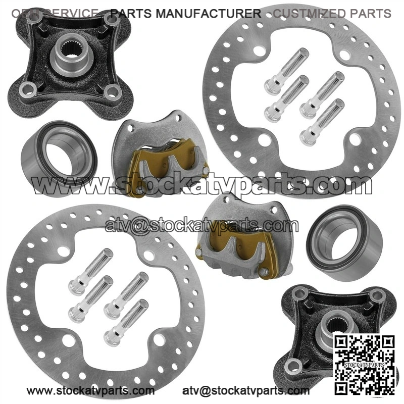 For Polaris RZR XP 1000 2014-17 Rear Left&Right Brake Caliper & Disc w/Wheel Hub