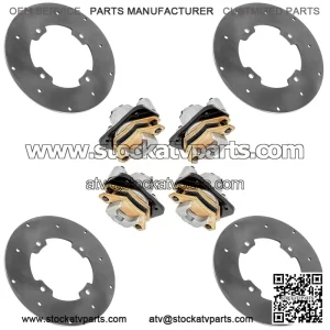 For Arctic Cat Wildcat 1000 2013 Front Left & Right Rear Brake Disc w/Calipers