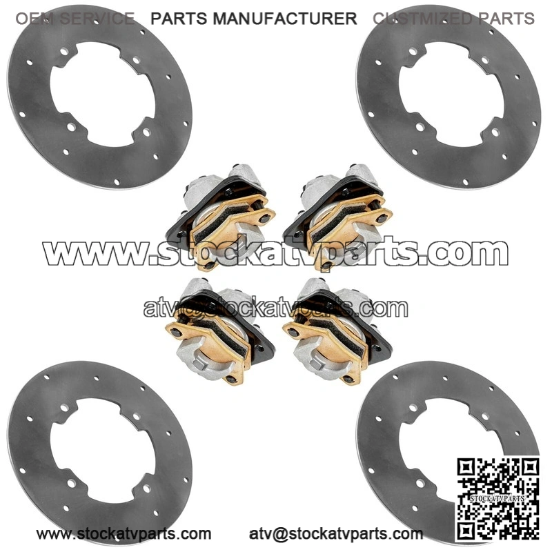 For Arctic Cat Wildcat 1000 2013 Front Left & Right Rear Brake Disc w/Calipers
