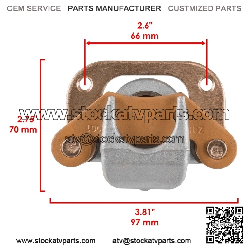 For Polaris Trail Blazer 250 1990-94 1996-00 Front Brake Caliper w/ Pad & Line - Image 2