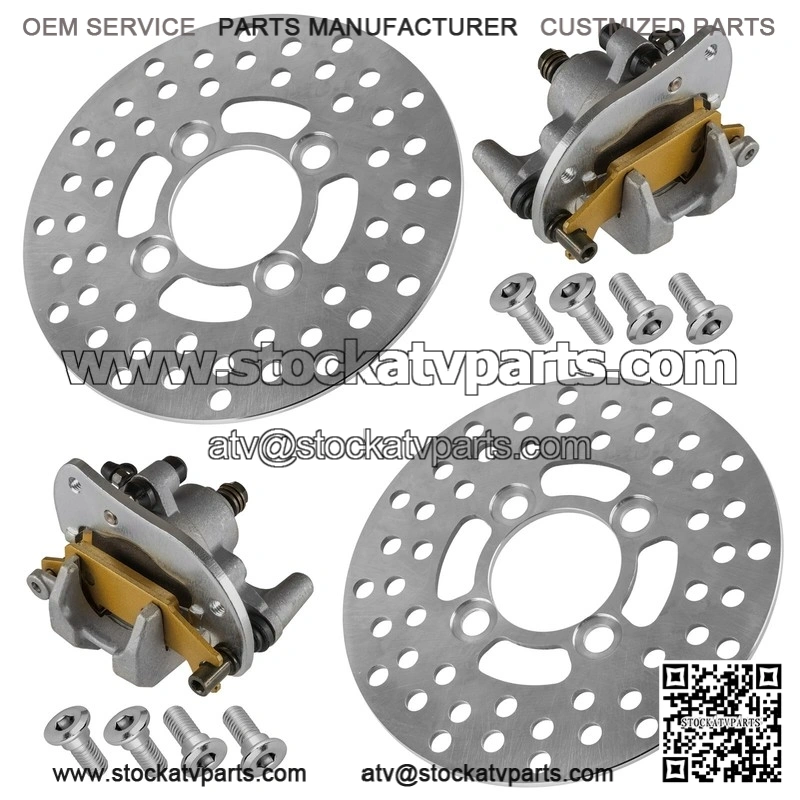 For Yamaha Raptor 250 YFM250R 2008-13 Front R & L Brake Caliper & Disc w/ Bolts