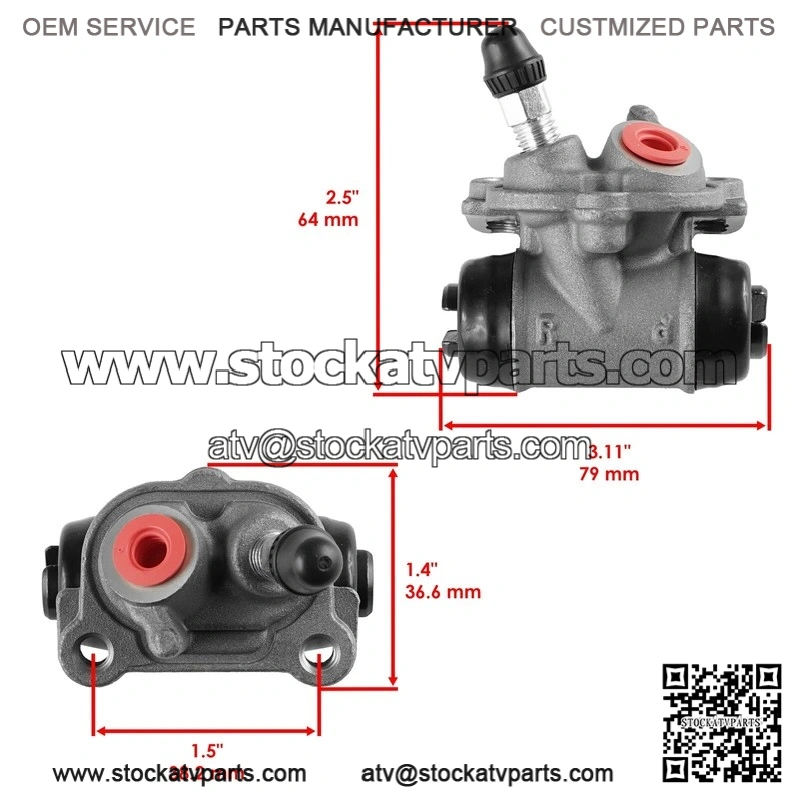 Front Right Wheel Brake Cylinder Assembly for Honda Recon 250 TRX250 1997-2001 - Image 2